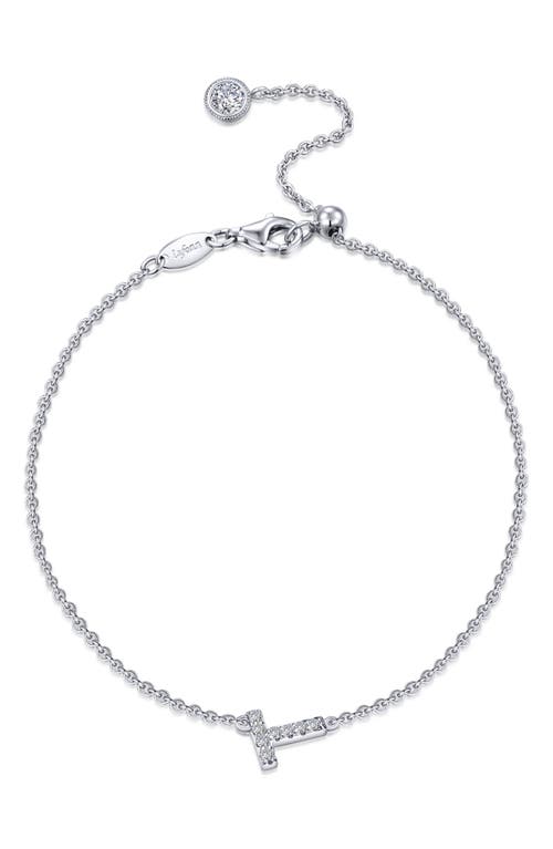 Lafonn Simulated Diamond Pavé Initial Bracelet In Silver/white T