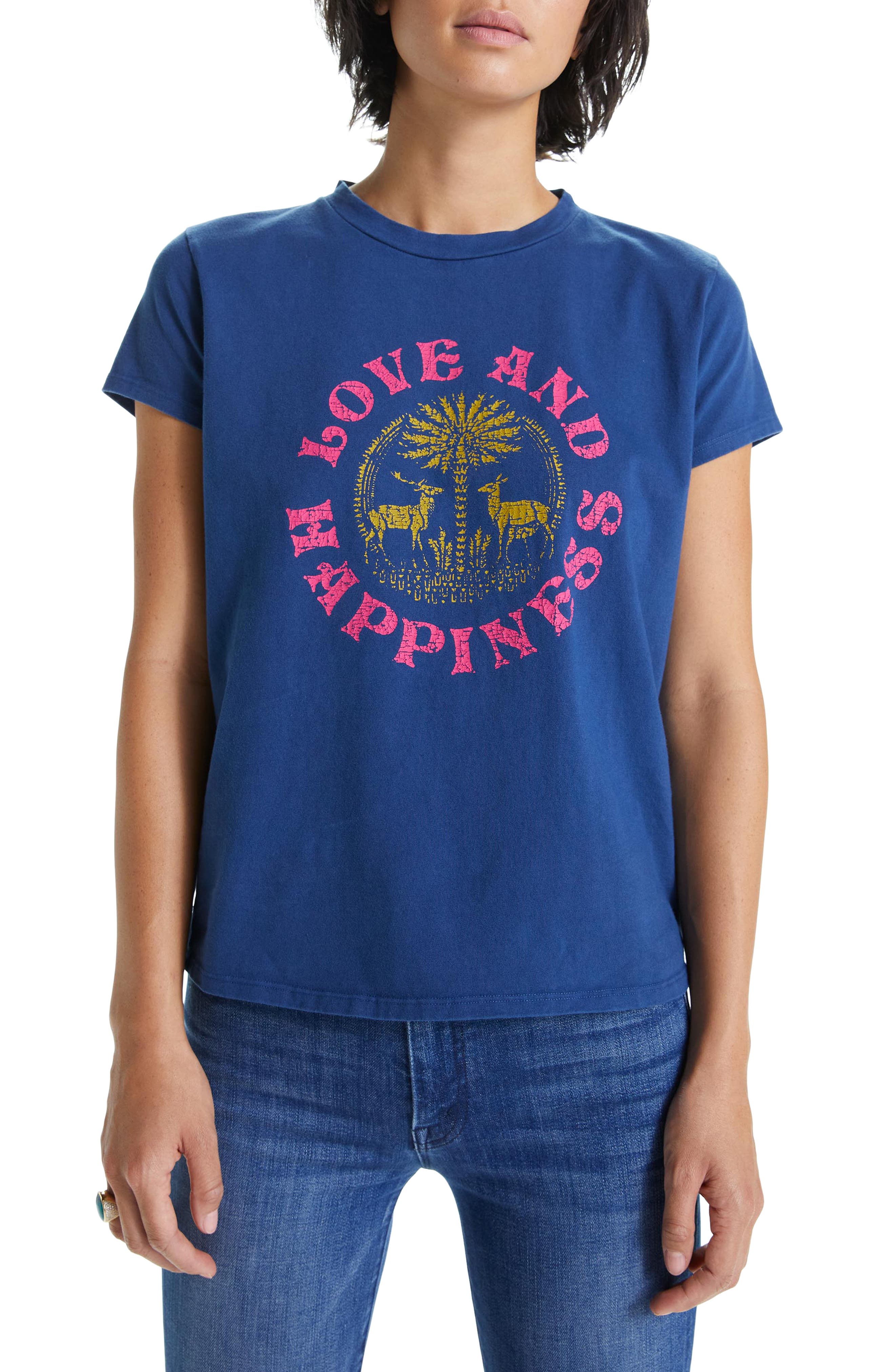MOTHER THE BOXY GOODIE GOODIE LOVE & HAPPINESS GRAPHIC TEE,192411258641