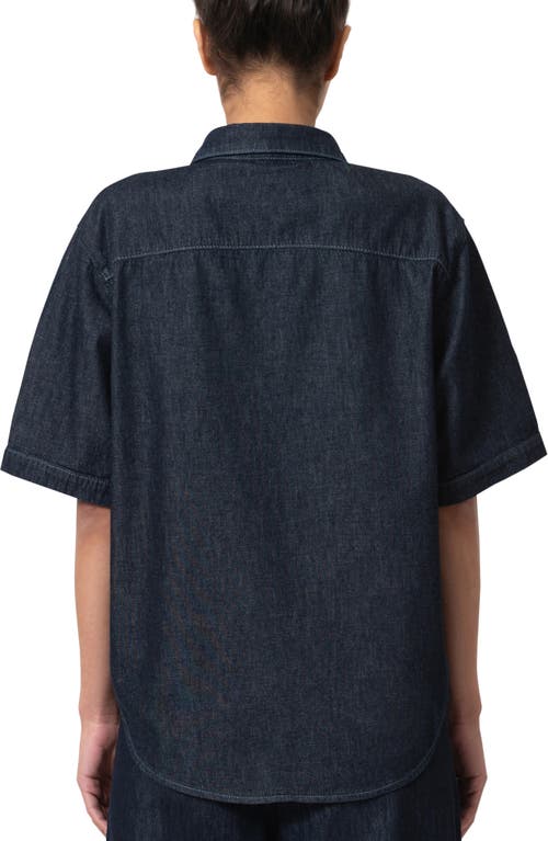 Mavi Jeans Deva Elbow Sleeve Denim Button-up Shirt In Rinse Denim