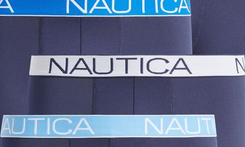 Shop Nautica 4-pack Micro Boxer Briefs In Peacoat W/assorted Waistbands