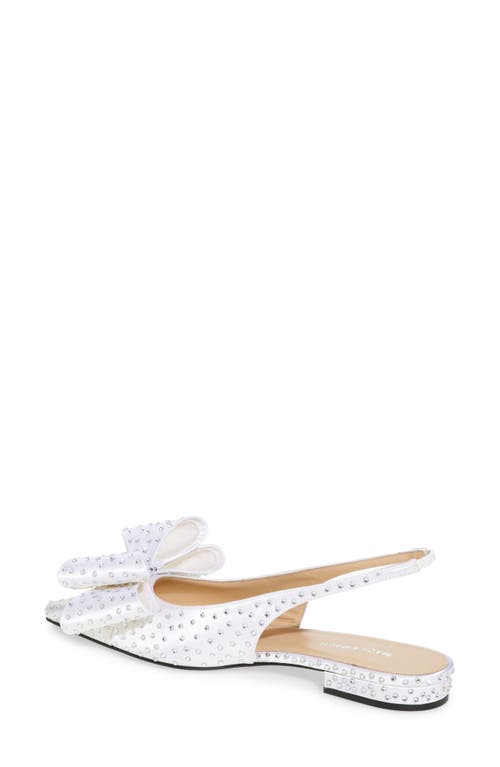 Shop Mach & Mach Le Cadeau Bow Crystal Pointed Toe Slingback Flat In White