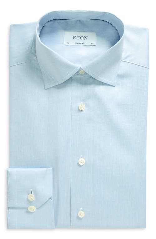 Eton Contemporary Fit Twill Dress Shirt In Light Pastel Blue