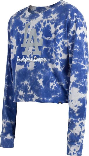 New Era Women's New Era Royal Los Angeles Dodgers Tie-Dye Cropped Long  Sleeve T-Shirt