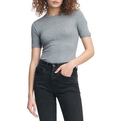 Rag & Bone Kari Ribbed Tee, Grey