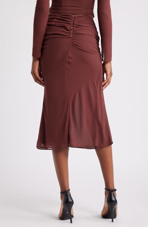 Mistress Rocks Lace Trim Stretch Satin Miniskirt In Sangria