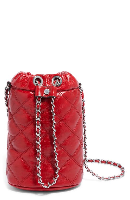 Aimee Kestenberg Outta Here Drawstring Bag in Corvette Red Quilted
