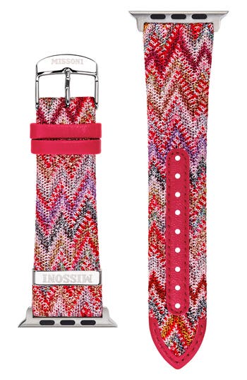 Missoni Fabric Apple Watch Strap Watch Accessory Multicolored Size - Synthetic Fibers In Pink Multi