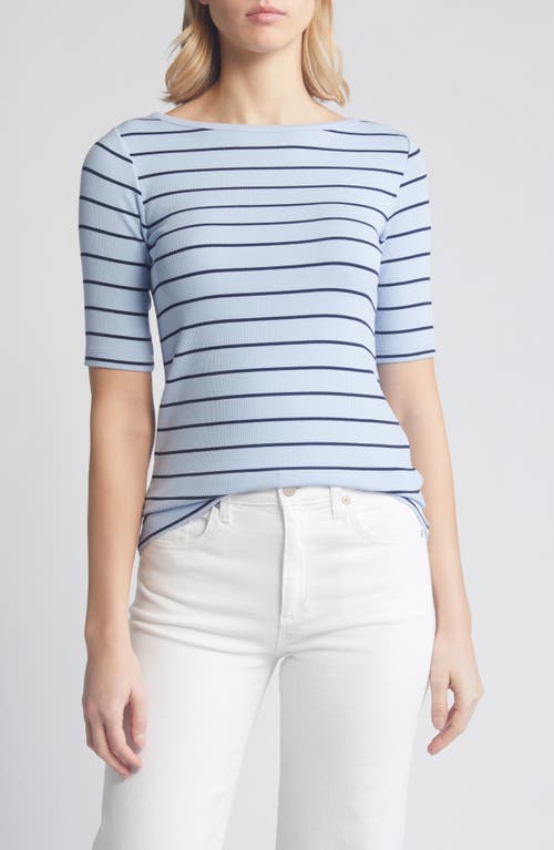 NIC+ZOE Wide Stripe Cotton Blend Top Multi at Nordstrom,