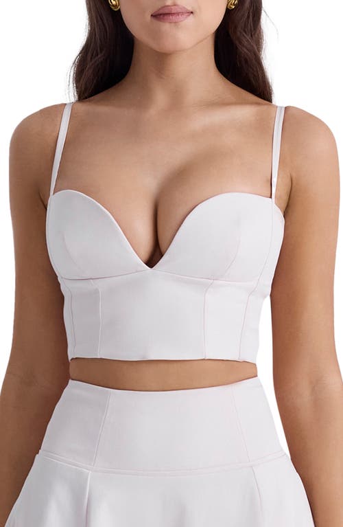 Shop House Of Cb Pabla Plunge Neck Crop Top In Ballet Slipper