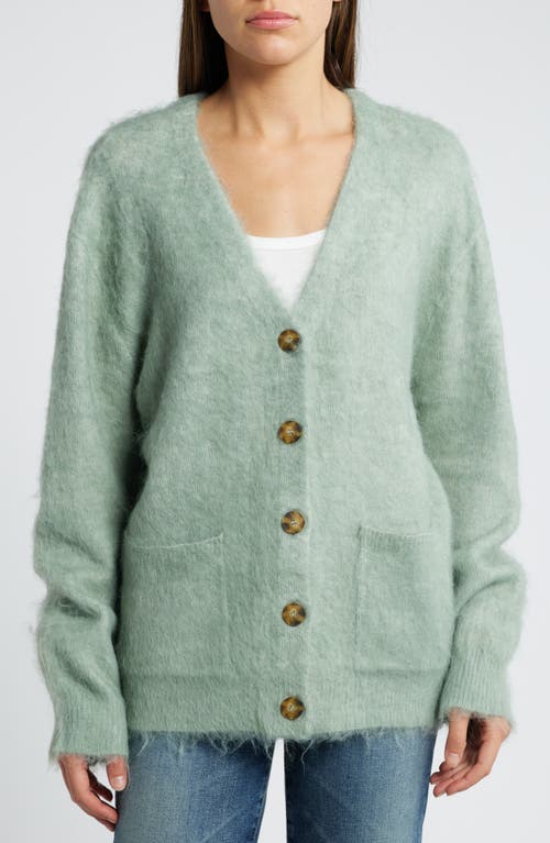 Shop Treasure & Bond Fuzzy Oversize Cardigan In Green Shore