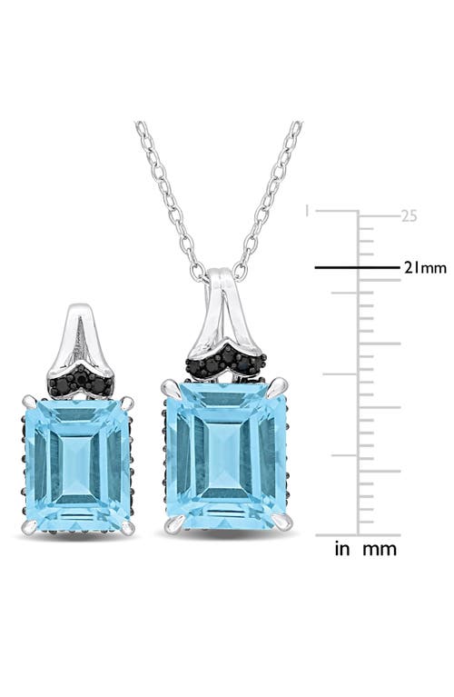 Delmar Sky Blue Topaz Necklace & Stud Earrings Set In Blue