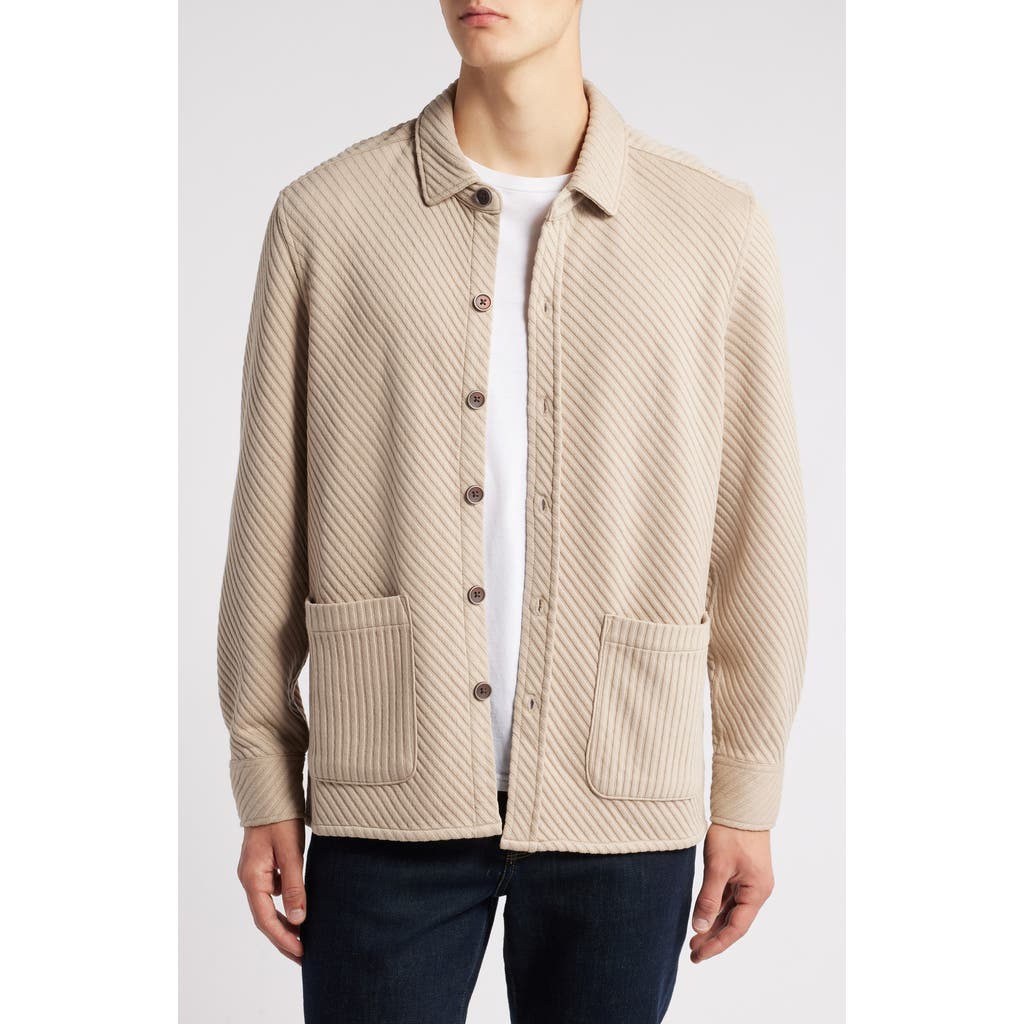 Robert Barakett Hoffburg Jacquard Overshirt In Tan