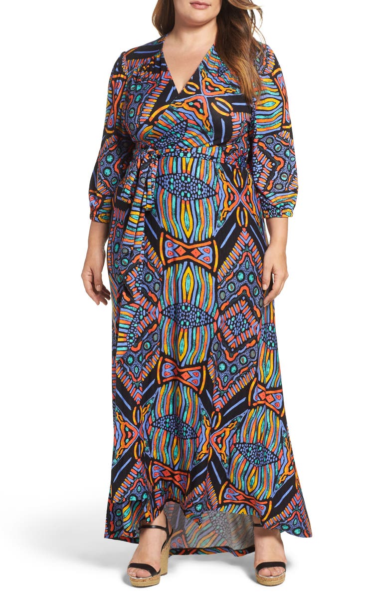 Melissa Mccarthy Seven7 Print Shirred Empire Maxi Dress Plus Size
