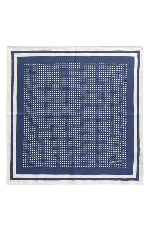 Shop Tom Ford Dot Print Silk Pocket Square In Hb555 Avian Blue