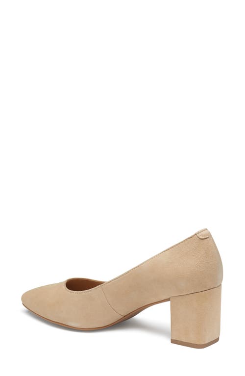 Johnston & Murphy Vicki Block Heel Pump In Sand Suede