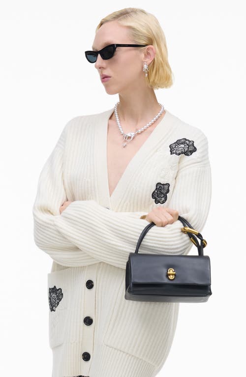 Marc Jacobs The Double Top Handle Leather Bag In Black