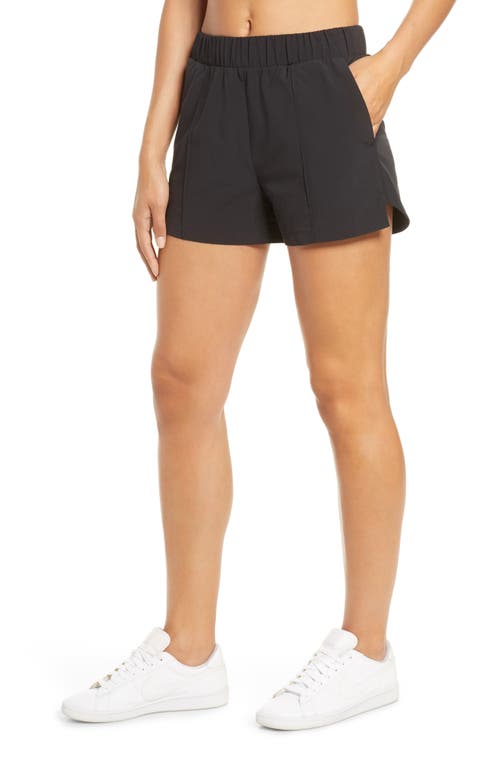 zella Taylor Getaway High Waist Stretch Recycled Polyester Shorts in Black