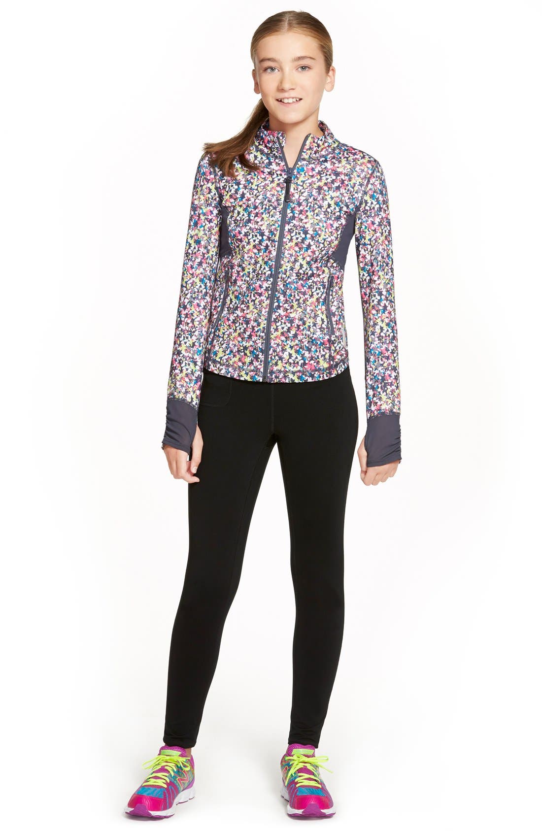 Zella Girl 'Upbeat' Print Jacket (Little Girls & Big Girls) Nordstrom