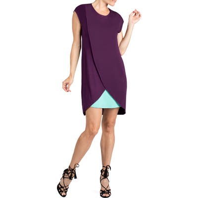 Savi Mom Lille Layered Maternity/nursing Sheath Dress, Purple