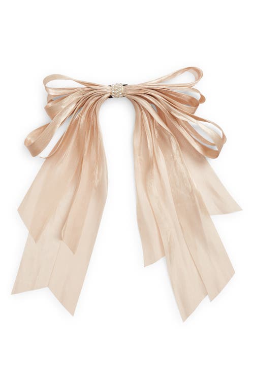 Layered Bow Barrette in Champagne