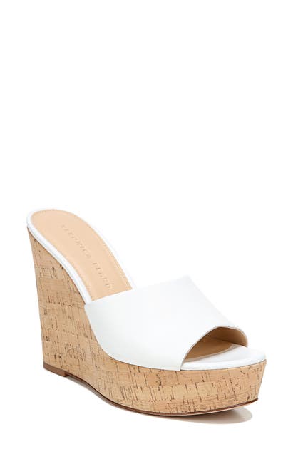 Veronica Beard Dali Platform Wedge Sandal In White | ModeSens