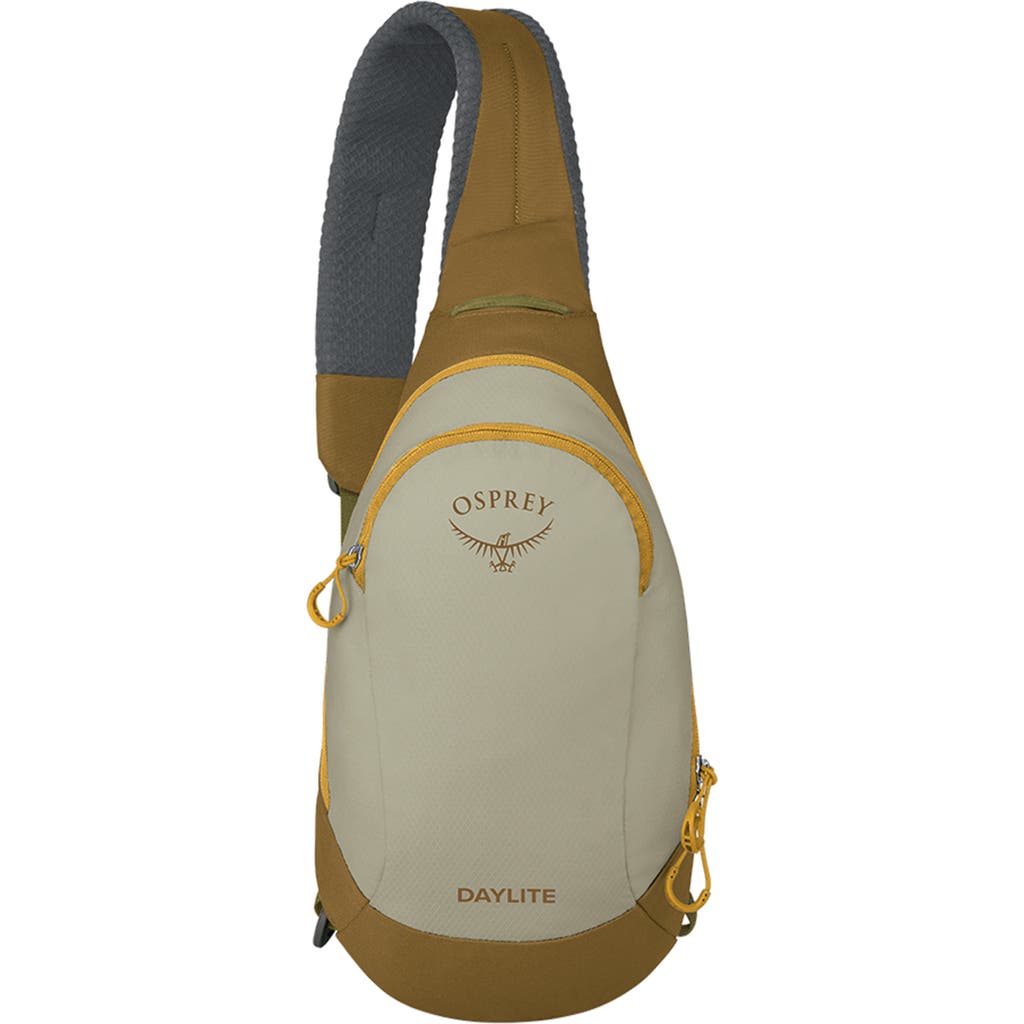 Osprey Daylite Water Repellent Sling Backpack In Meadow Gray/histosol Brown