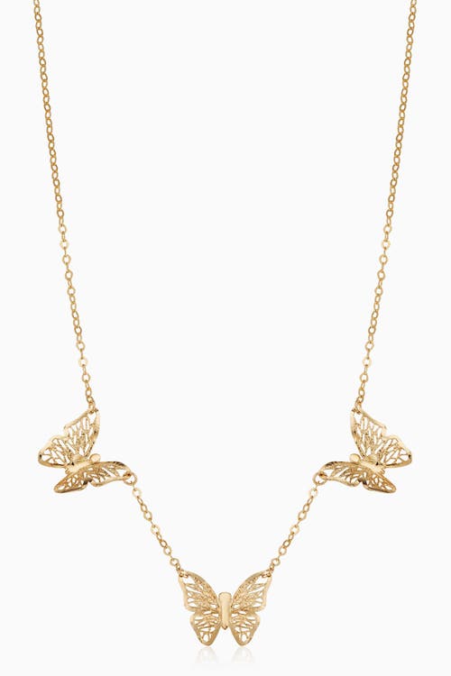 Shop Oradina 14k Yellow Gold Social Butterfly Necklace