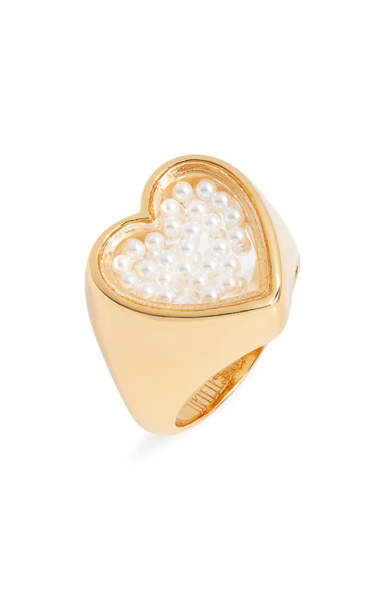 TIMELESS PEARLY HEART SHAKER RING
