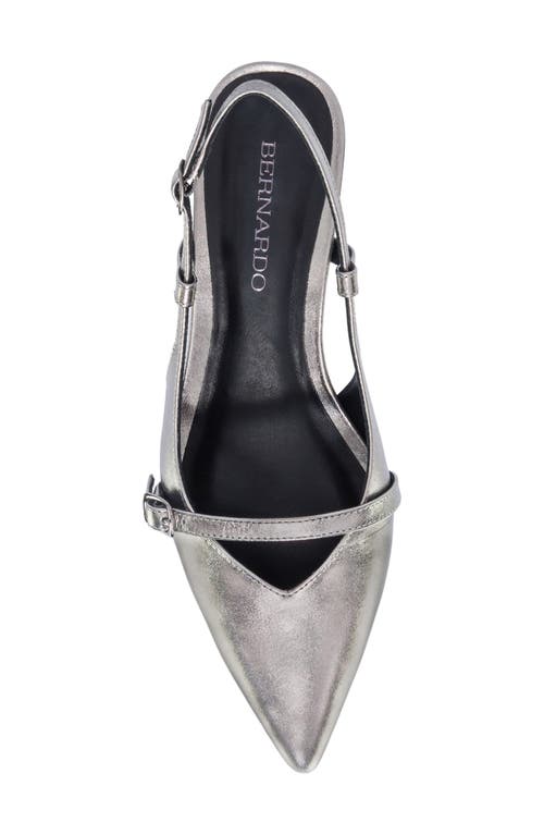 Shop Bernardo Marietta Slingback Pointed Toe Kitten Heel Pump In Gunmetal