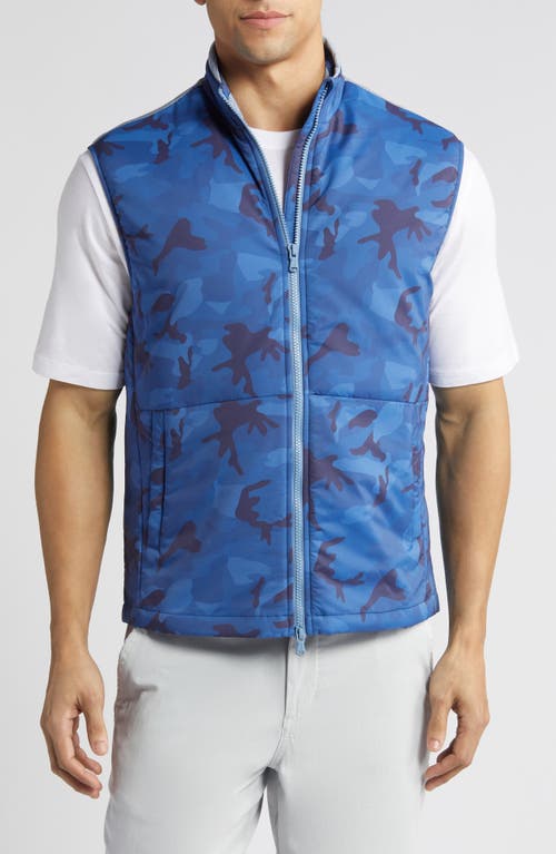 johnnie-O Leroy Camo Print Mixed Media Vest Monsoon at Nordstrom,