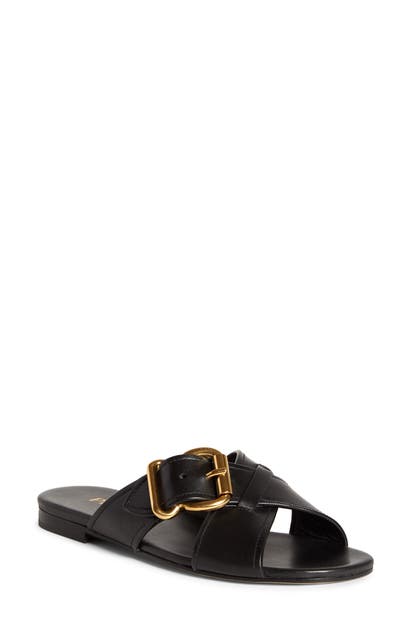 PRADA BUCKLE SLIDE SANDAL,1XX518 3A6FF 01099
