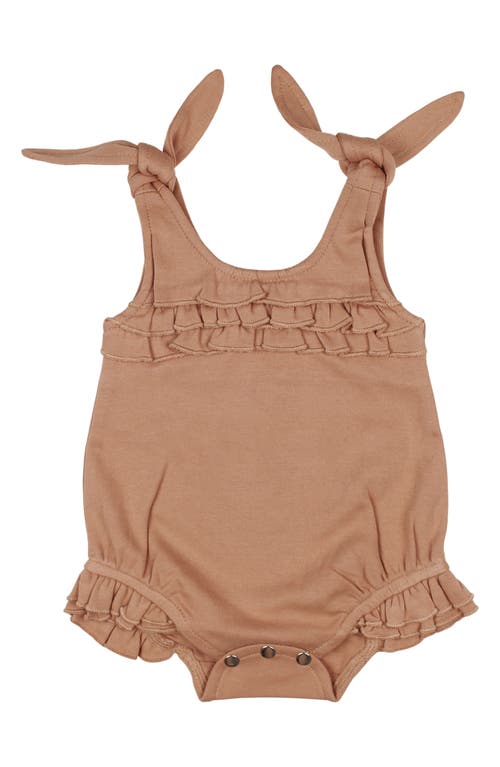 L'Ovedbaby Ruffle Organic Cotton Bodysuit in Adobe at Nordstrom, Size 18-24M