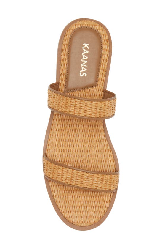 Shop Kaanas Barita Basketweave Slide Sandal In Caramel