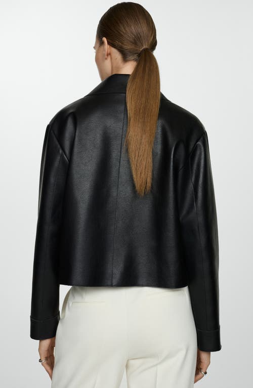 Shop Mango Sabina Faux Leather Jacket In Black