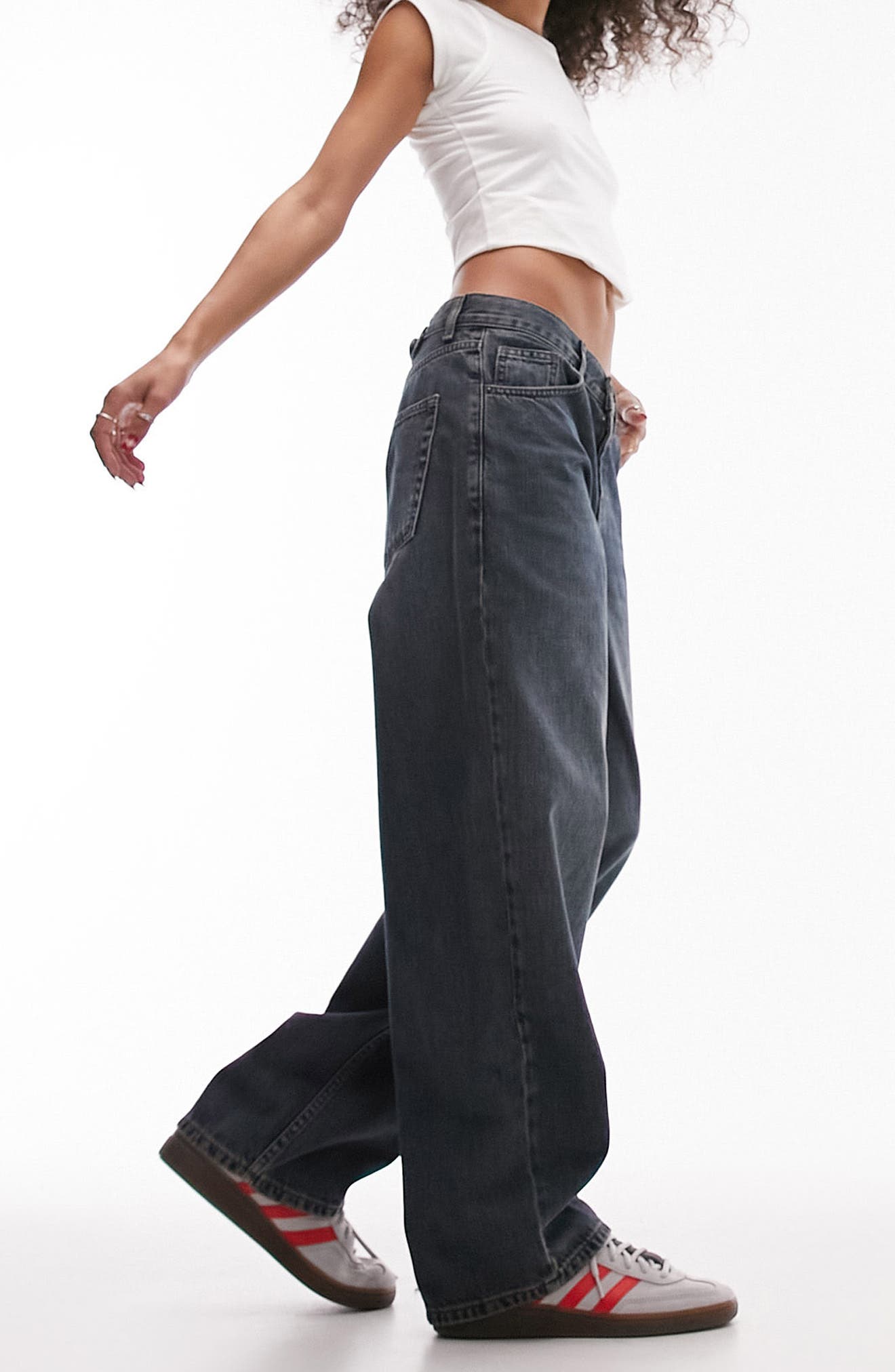 Topshop black hotsell wide leg jeans