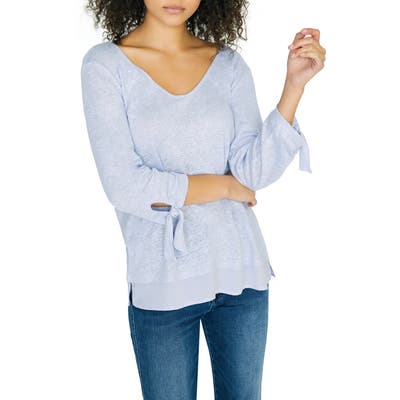 Sanctuary Sylvie Tiered Hem Linen Tee, Blue