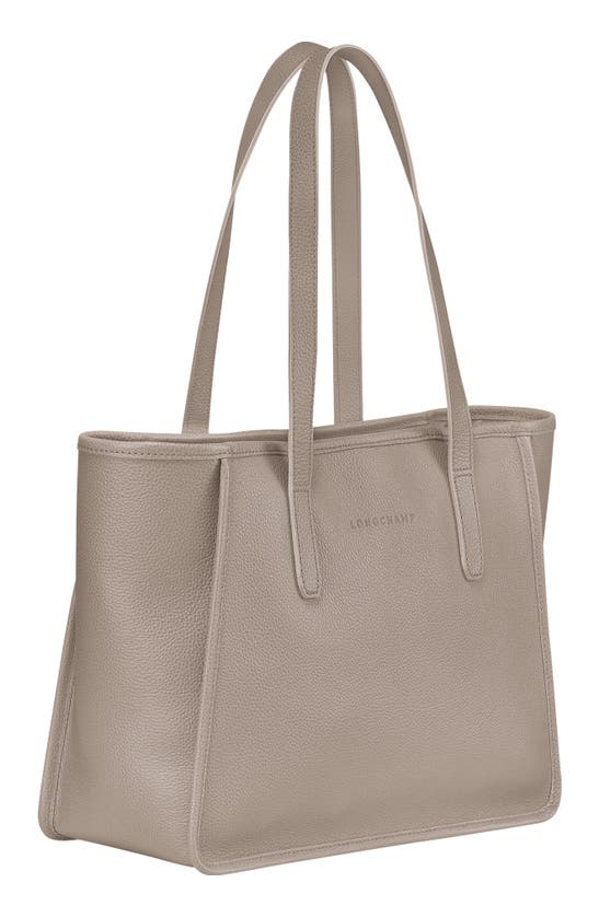 Longchamp Le Foulonné Leather Shoulder Tote In Turtledove