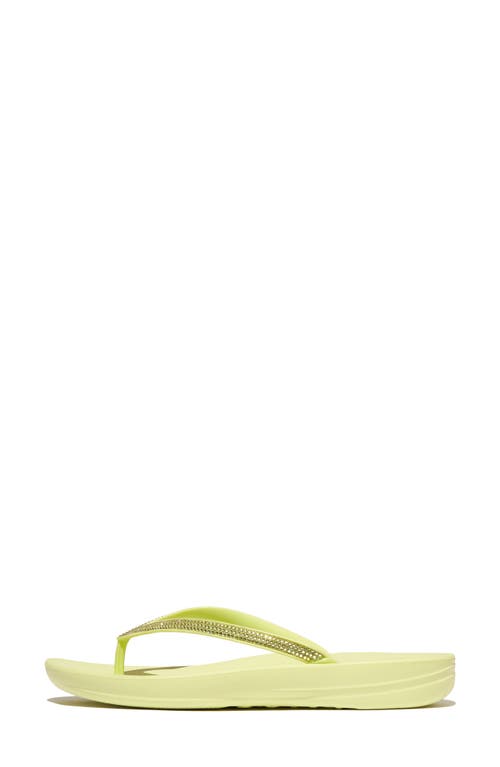 Shop Fitflop Iqushion™ Splash Crystal Flip Flop In Lime