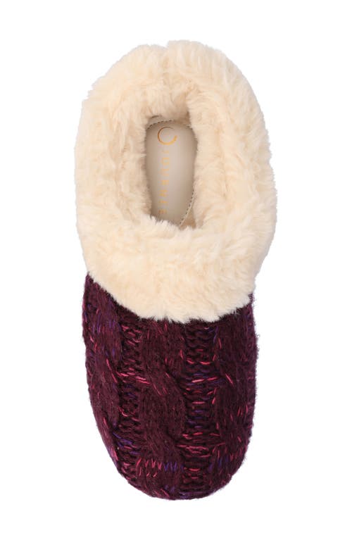 Journee Collection Adiah Faux Fur Trim Slipper In Berry