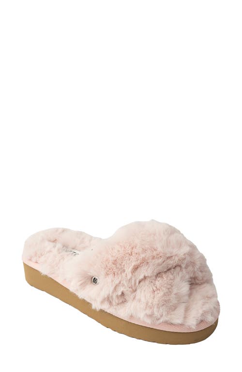 Shop Minnetonka Teddy 3 Faux Fur Slipper In Blush