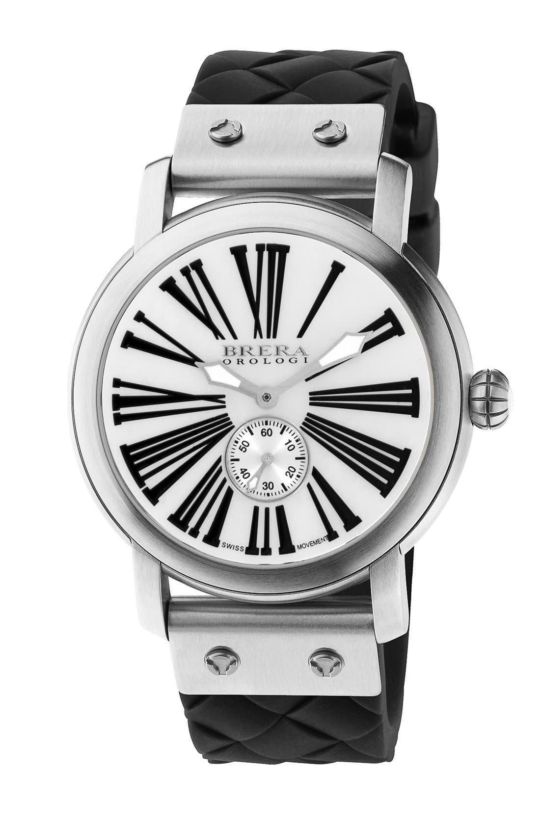 Brera 'Valentina' Round Silicone Strap Watch, 42mm Nordstrom
