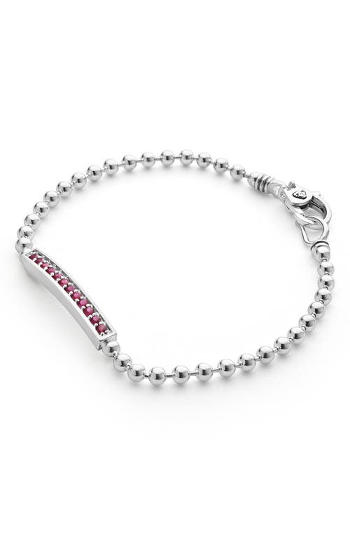 Lagos Caviar Spark Ruby Bar Bracelet In Silver
