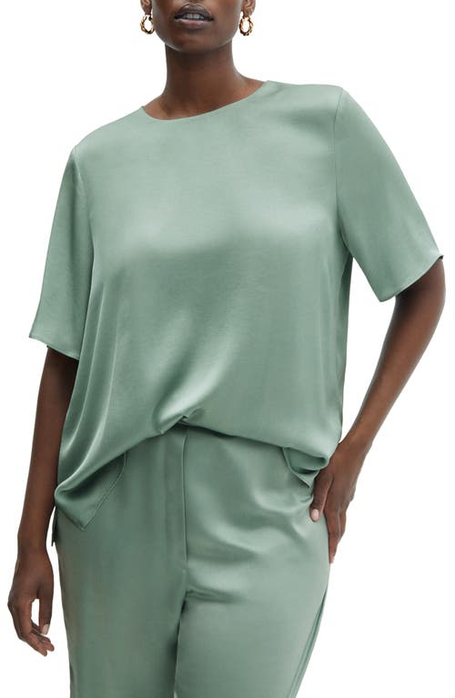 MANGO Massim Satin Top Green at Nordstrom,