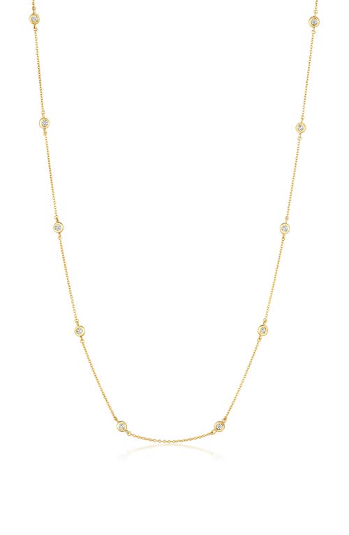 Crislu Cubic Zirconia Bezel Station Necklace in 18Kt Yellow Gold at Nordstrom