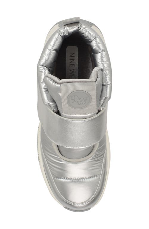 Shop Nine West Tumble High Top Sneaker In Silver