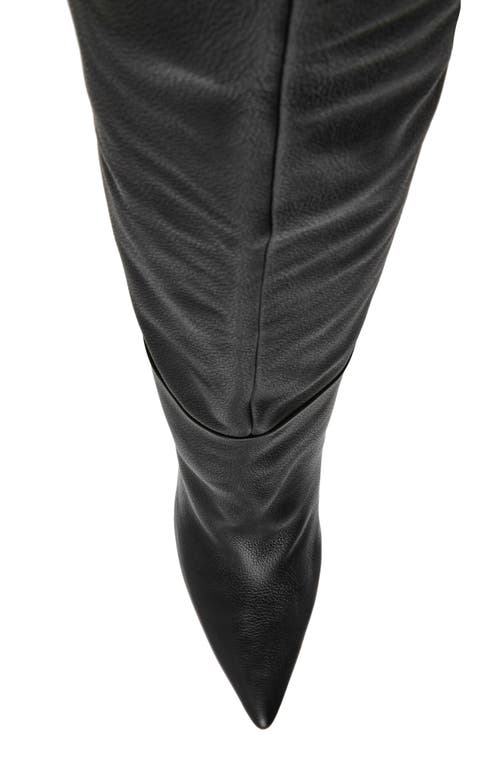 Shop Steve Madden Bellamie Pointed Toe Over The Knee Boot In Black Leather