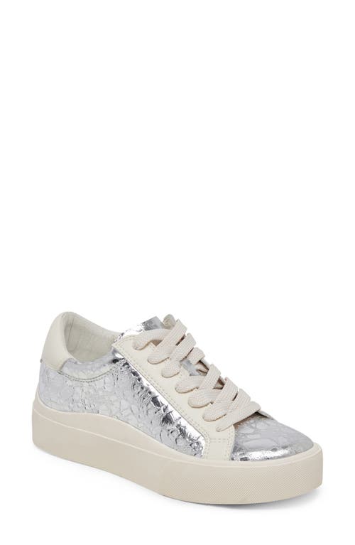 Shop Dolce Vita Zayn Platform Sneaker In Silver Distressed Leather