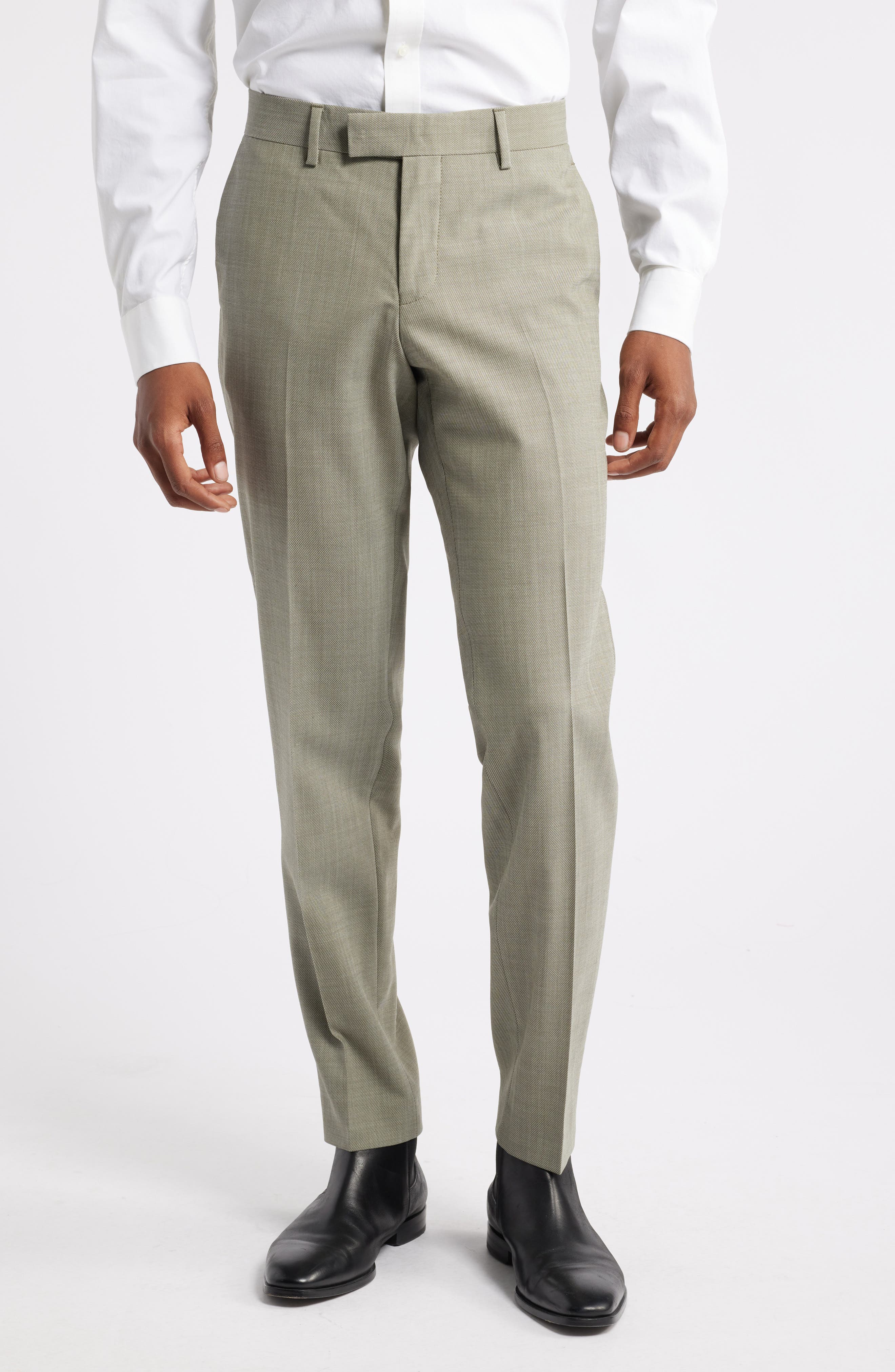 Tiger of Sweden Tordon Marlane Stretch Wool Pants in Uniform Green 