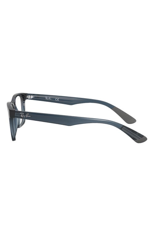 Shop Ray Ban Ray-ban 55mm Square Optical Glasses In Transparent Grey/blue