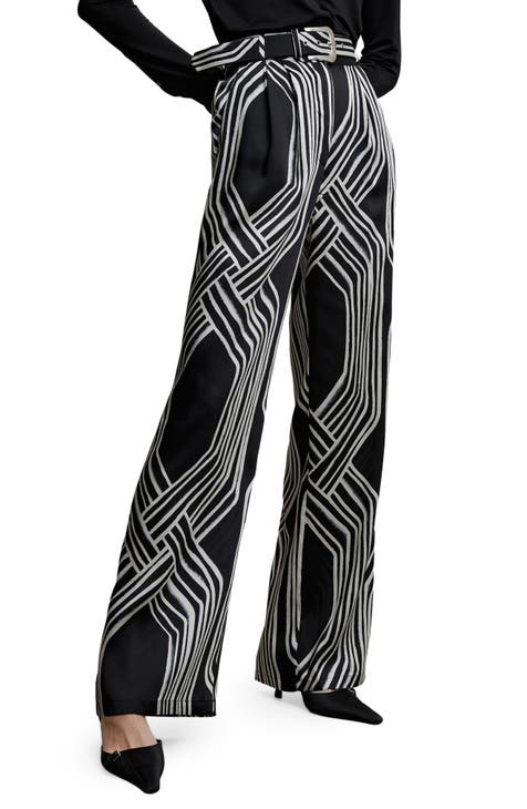 Black MARTINI Women Stripe High Waist Formal Trouser at Rs 539